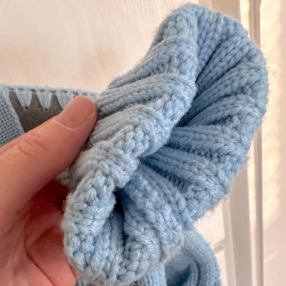 VINTAGE 70s Suede Patch Button Up Knit Sweater - Picture 9 of 9